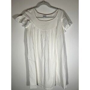 WALTER Vintage Y2K white cotton dotted swiss ruffle mini dress sz M festival